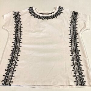 Chico's embroidered aztec print t shirt
